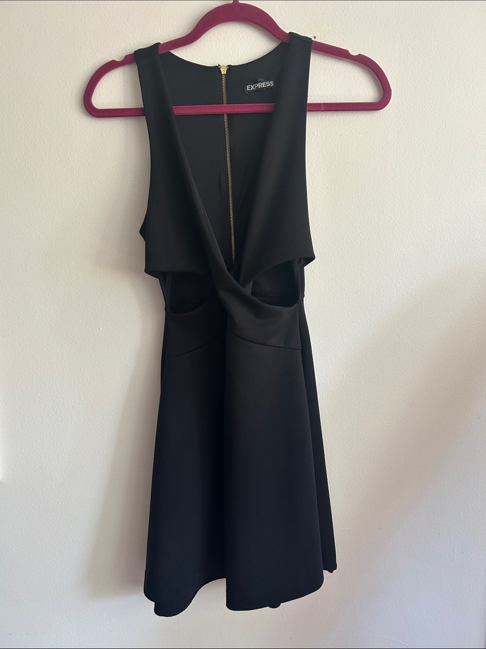 Express Black Cutout A-Line Dress